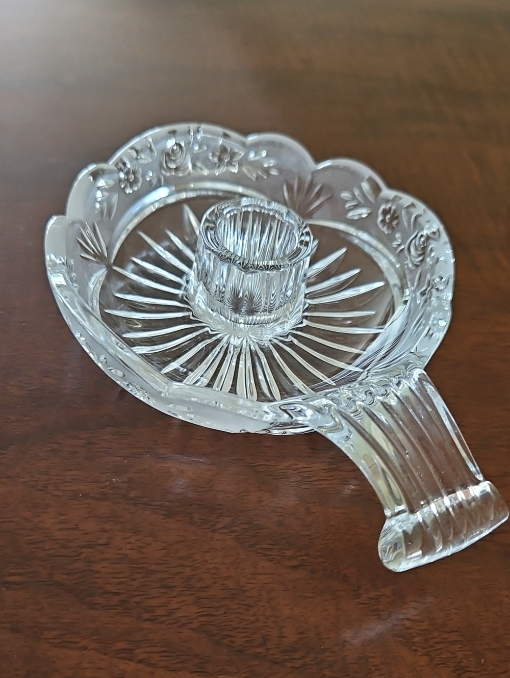 Oneida Crystal Southern Garden Chamberstick Candle Holder